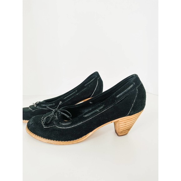 1970s Suede wood Block Heel Pumps By California Cobblers‎ - Picture 3 of 5